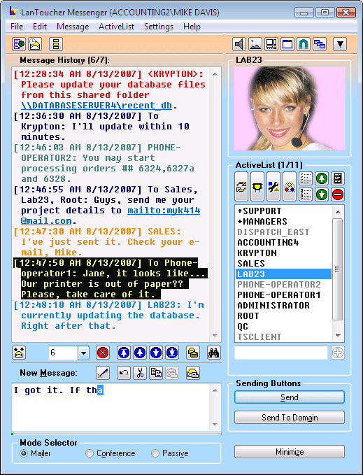 LanToucher Instant Messenger