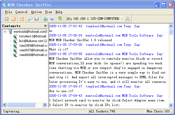 MSN Checker Sniffer