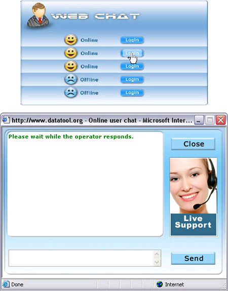 Multi operator ASP chat script software