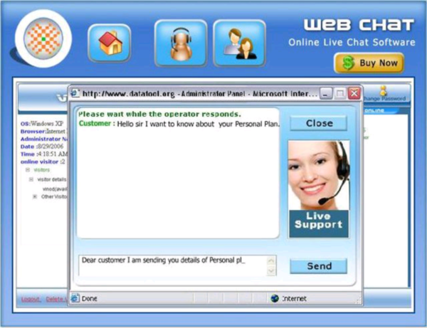 Single Operator Web Chat Support