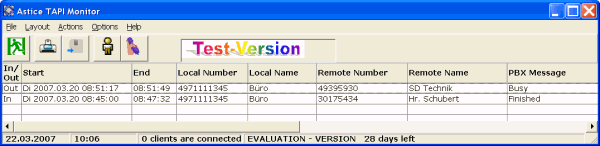 Astice TAPI Monitor