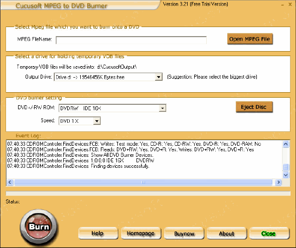 burn mpeg to dvd