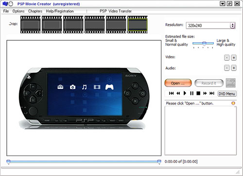 PSP Movie Creator Main Window