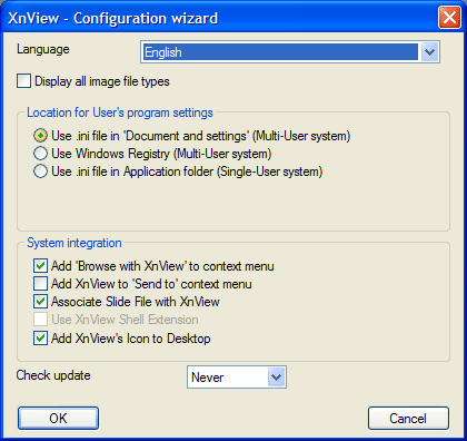 XnView Configuration Wizard