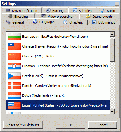 Settings Dialog