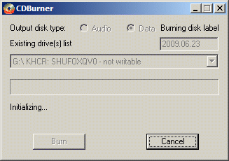 Burn Dialog