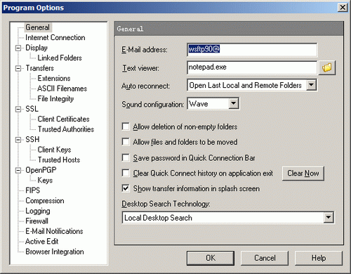 Options Dialog